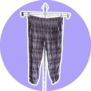 Tori Praver Black + Tan Aztec Print Ashwood Pants w Pockets Size 1/Small EUC